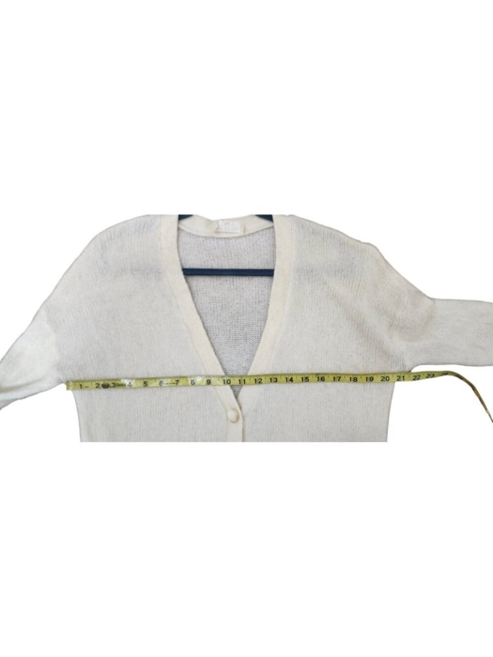 Sézane Paris Mohair Wool Blend Cardigan Ivory Button Front Oversized M/ L - Picture 14 of 16